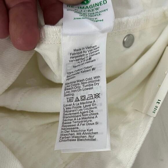 J.Crew NWT High Rise White Wide Leg Rigid Denim Jeans Size 31 - Picture 8 of 8
